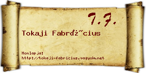 Tokaji Fabrícius névjegykártya